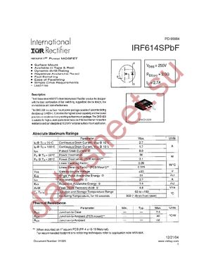 IRF614SPBF datasheet  